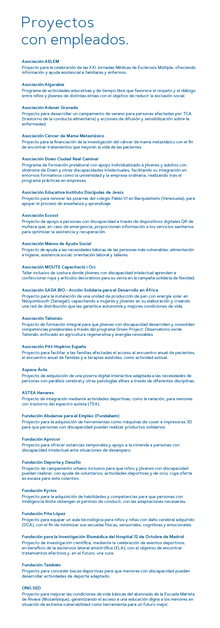 Proyectos con empleados 2025